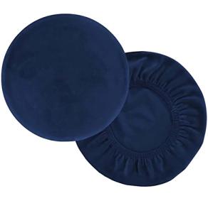 Navy Blue Round Bar Stool Slipcovers - Set of 2