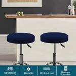Navy Blue Round Bar Stool Slipcovers - Set of 2