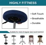 Navy Blue Round Bar Stool Slipcovers - Set of 2