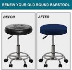 Navy Blue Round Bar Stool Slipcovers - Set of 2
