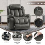 Dual Motor Power Lift Recliner for Seniors - Grey