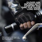 Leather Half Finger Weight Lifting Gloves - Black