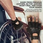 Leather Half Finger Weight Lifting Gloves - Black