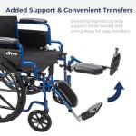 Drive Medical Blue Streak Wheelchair with Desk Arms