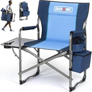 Oversized Lightweight Foldable Camping Chair with Side Table