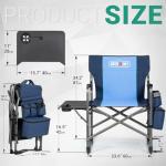 Oversized Lightweight Foldable Camping Chair with Side Table