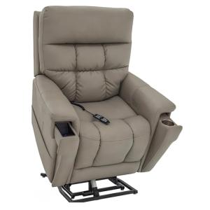 Pride Viva Lift Ultra Power Recliners - Lift Chair for Adults, 400 Lbs Weight Capacity, Lithium Battery Backup, 22.5" W x 21" D Comfort Seat, Medium, Capriccio Dove - PLR4955M