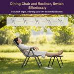 Purple Leaf Outdoor Dining Set with 8 Folding Chairs