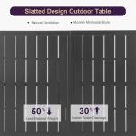 Purple Leaf Outdoor Dining Set with 8 Folding Chairs