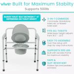 Vive Bariatric Folding Commode Chair with Bucket