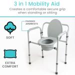 Vive Bariatric Folding Commode Chair with Bucket