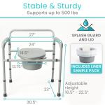 Vive Bariatric Folding Commode Chair with Bucket
