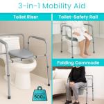 Vive Bariatric Folding Commode Chair with Bucket