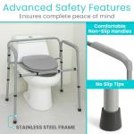 Vive Bariatric Folding Commode Chair with Bucket