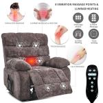 EZZUP Lay Flat Recliner with Massage and Heat