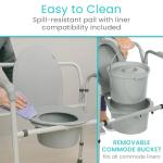 Vive Bariatric Folding Commode Chair with Bucket