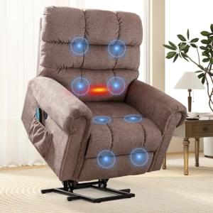 Large Power Lift Recliner with Massage and Heat
