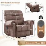 Large Power Lift Recliner with Massage and Heat