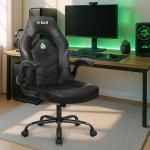 Ergonomic Gaming Chair with Lumbar Support and Swivel