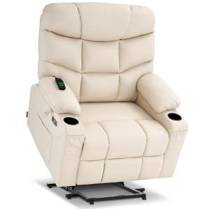 MCombo Oversized Power Lift Recliner Chair - Cream