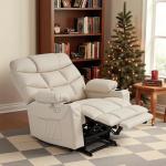 MCombo Oversized Power Lift Recliner Chair - Cream