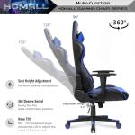 Homall Blue Ergonomic Swivel Gaming Chair