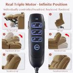 Triple Motor Wide Power Lift Recliner Chair Set