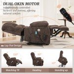 Cozyman Dual Motor Lift Recliner Chair with Massage