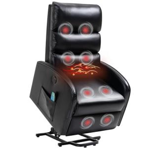 AVAWING Heated Massage Power Lift Chair - Black