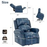 Electric Lift Chair Recliner with Massage and USB