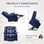 Large Power Lift Chair with Heat, Massage, USB