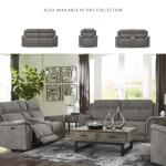 Gray Power Recliner with Adjustable Headrest