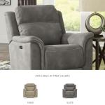 Gray Power Recliner with Adjustable Headrest