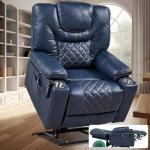 Navy Blue Lift Chair with Heat, Massage & Recline