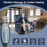 Navy Blue Lift Chair with Heat, Massage & Recline