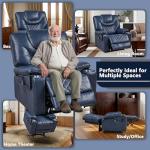 Navy Blue Lift Chair with Heat, Massage & Recline