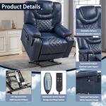 Navy Blue Lift Chair with Heat, Massage & Recline