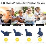 Large Power Lift Chair with Heat, Massage, USB