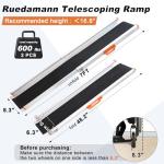 Adjustable 7FT Aluminum Wheelchair Ramp for Steps