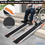 Adjustable 7FT Aluminum Wheelchair Ramp for Steps