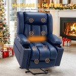 Large Power Lift Chair with Heat, Massage, USB