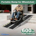 Portable Non-Slip Aluminum Wheelchair Ramp, 600lbs
