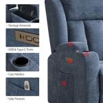 Massage Lift Recliner Chair with USB Ports - Blue