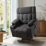 Dual Motor Power Lift Recliner Chair – Dark Gray