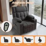 Dual Motor Power Lift Recliner Chair – Dark Gray