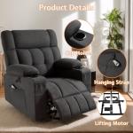 Dual Motor Power Lift Recliner Chair – Dark Gray