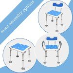 Heavy-Duty Adjustable Shower Chair with Arms