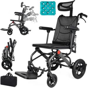 Lightweight Folding Travel Wheelchair for Seniors