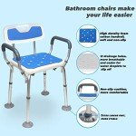 Heavy-Duty Adjustable Shower Chair with Arms