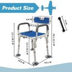 Heavy-Duty Adjustable Shower Chair with Arms
